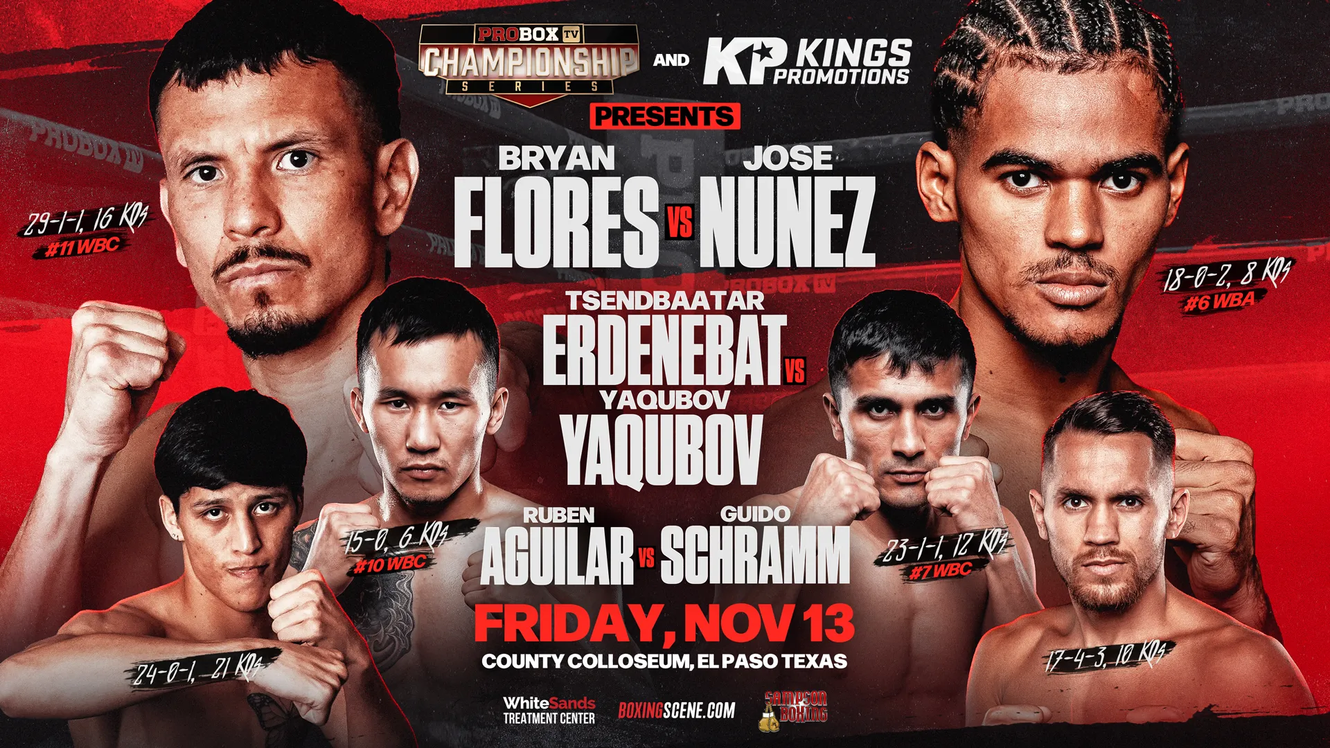 Bryan Flores-Jose Nunez poster November 13, 2026 on ProBoxTV