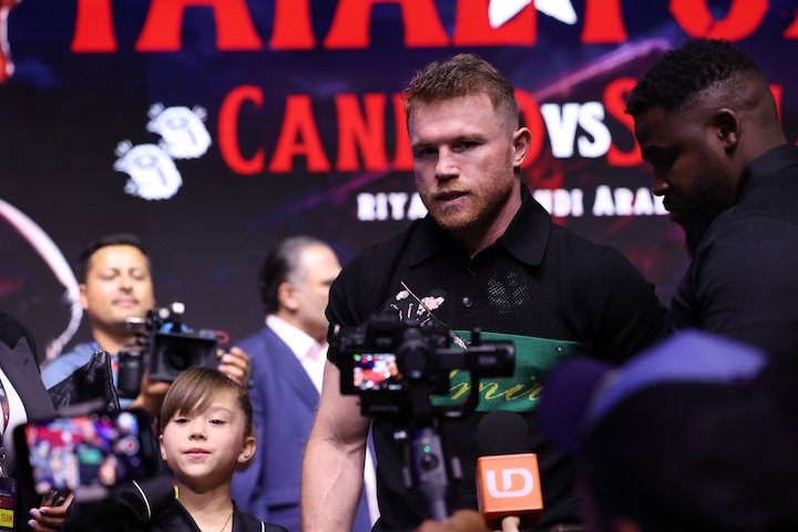Canelo Alvarez, the challenger, still considers himself champ against Christian Mbilli